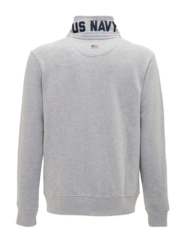 CARDIGAN IN FELPA CON ZIP GRIGIO CHIARO